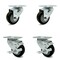 Service Caster 3 Inch Black Polyurethane Wheel Swivel Top Plate Caster Set with 2 Brakes SCC SCC-20S314-PPUB-BLK-2-TLB-2 - alternate 4